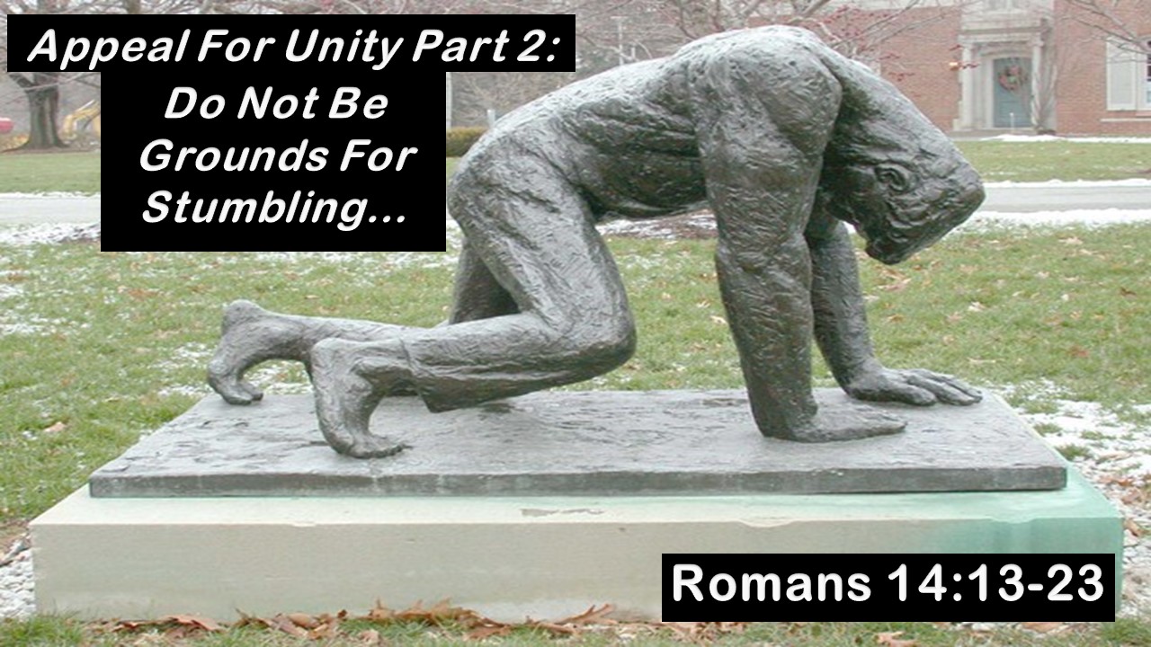 Appeal For Unity Part 2: Do Not Be Grounds For Stumbling