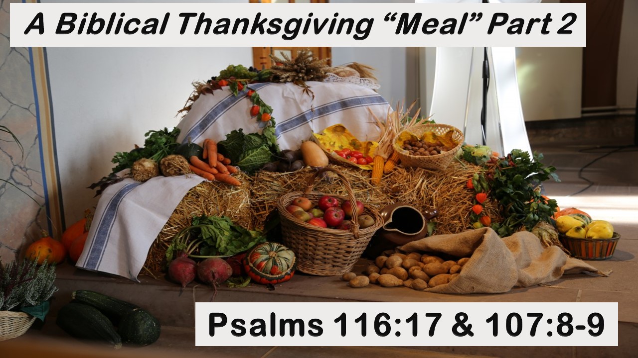 A Biblical Thanksgiving “Meal” Part 2