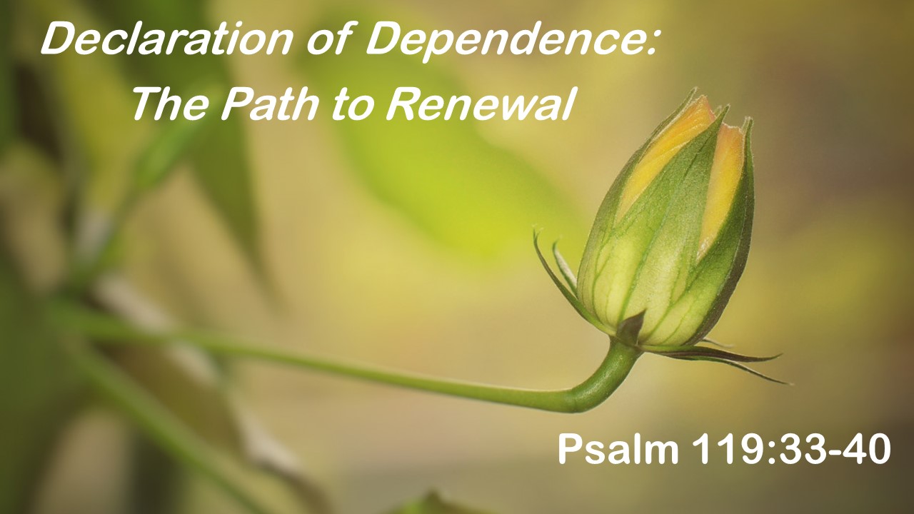 Psalm 119:33-40: A Declaration of Dependence – The Path to Renewal