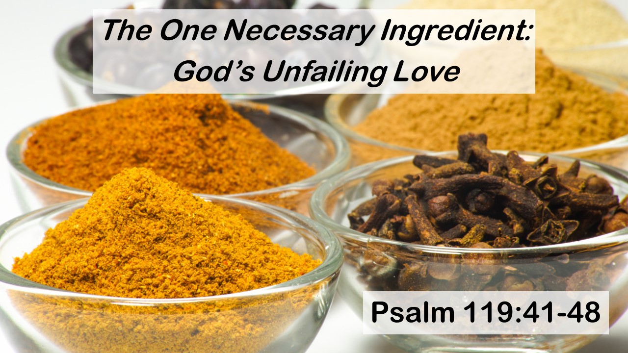 Psalm 119:41-48: The One Necessary Ingredient – God’s Unfailing Love